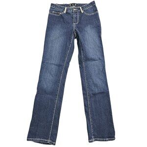 Tru Luxe Womens Size 29/8 Blue Bootcut Jeans Rhinestone Embellished Denim